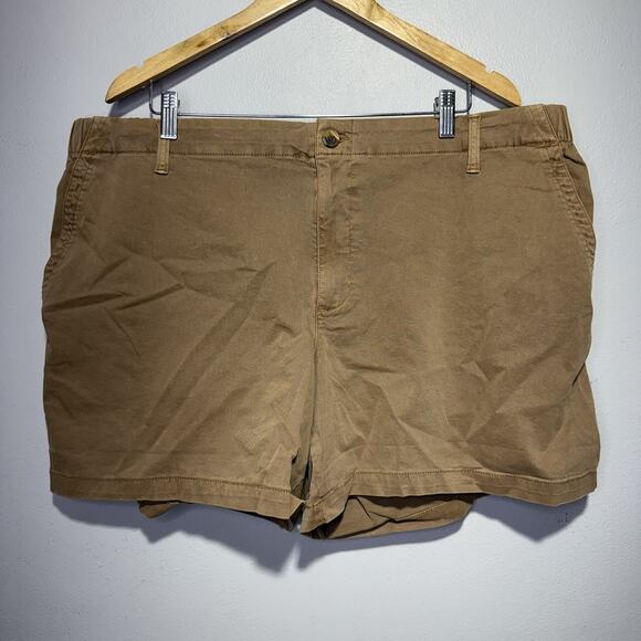 Old Navy Shorts Size XXL Everyday Tan Flat Front Chino Stretch Cotton Elastic - Picture 1 of 4